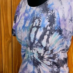 Women's tie dye black purple shirt